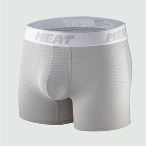 MEAT Performance Training Men’s Boxer Briefs Legacy, Light Gray, Size Medium